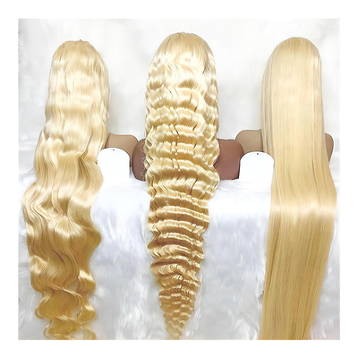 Китайские волосы 613 Блондинка 13X6 Hd Full Lace Frontal Raw Human Hair Wig с детскими волосами