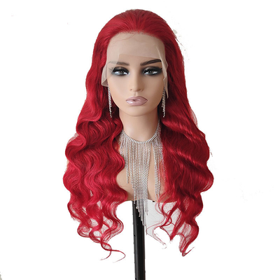 Body Wave Cherry Red Afro Human Hair Wigs для чернокожих женщин в небольшом/большом/среднем размере
