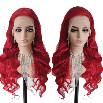 Body Wave Cherry Red Afro Human Hair Wigs для чернокожих женщин в небольшом/большом/среднем размере