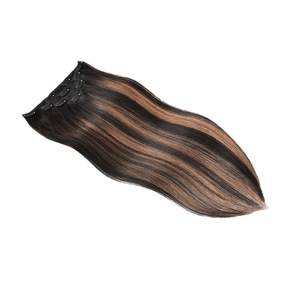 Virgin Highlight Remy Hair Clip In Extensions 7-9 штук набор для натуральных настоящих сырых волос