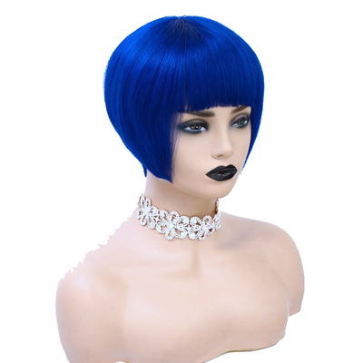 Швейцарский кружевный основной материал Remy Hair Virgin Silky Short Bob Cut Wigs для женщин с 1