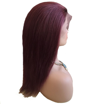 100% человеческие волосы бразильский 99J Ombre Full Lace Wig Swiss 360 Lace Front 10-24 Inch Прозрачный HD
