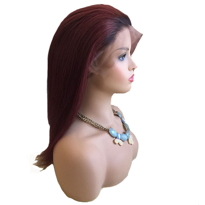100% человеческие волосы бразильский 99J Ombre Full Lace Wig Swiss 360 Lace Front 10-24 Inch Прозрачный HD