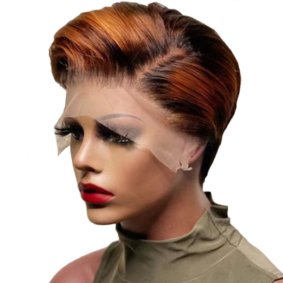 Light Brown Lace Frontal Human Hair Short Blonde Brazilian Bob для женщин в возрасте 30 лет