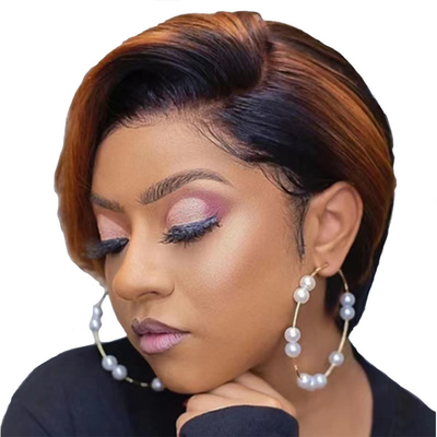Light Brown Lace Frontal Human Hair Short Blonde Brazilian Bob для женщин в возрасте 30 лет
