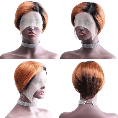 Light Brown Lace Frontal Human Hair Short Blonde Brazilian Bob для женщин в возрасте 30 лет