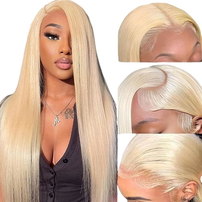 Китайские волосы 613 Блондинка 13X6 Hd Full Lace Frontal Raw Human Hair Wig с детскими волосами